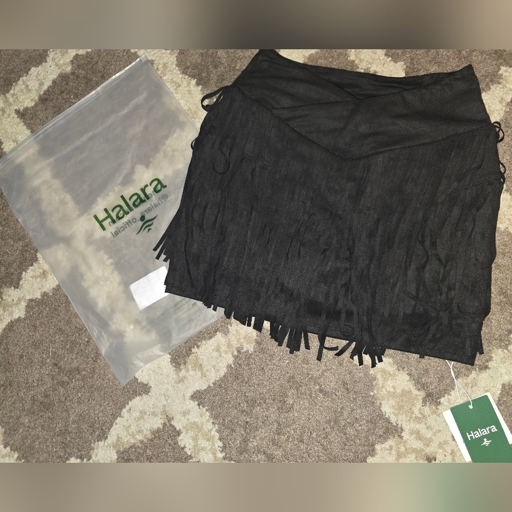 Halara Black Fringe Skirt